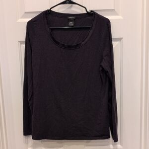 Ann Taylor Dark Gray Long Sleeve Top